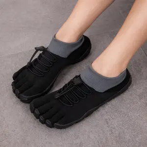 Five-finger shoes for women, indoor anti-slip yoga shoes, sports and fitness running shoes, training shoes, Pilates toe shoes, fly-knitted Soccer Shoe