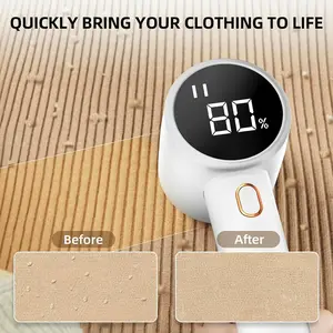 Electric Lint Remover and Fabric Shaver Rechargeable Clothes Shaver for Sweater Furniture Couch 3-Speed Pill Remover Defuzzer to Remove Fuzz Pilling from Blanket Jacket Portable with Digital LED Display