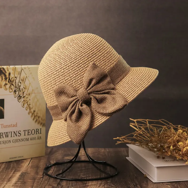 Women’s Straw Fisherman Hat, Lightweight Foldable Summer Sun Hat, Wide Brim Beach Bucket Hat for Women, Casual Artistic Vacation Hat, Packable UV Protection Outdoor Travel Cap for Beach, Pool, Picnic, Cruise, Resort & Daily Outfits,