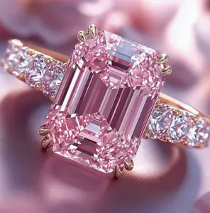 Elegant 14K Golden-Plated Copper Ring with Pink Cubic Synthetic Zirconia – Symbol of Eternal Love, Perfect Gift for Birthdays, Christmas, and Anniversaries sarah kim