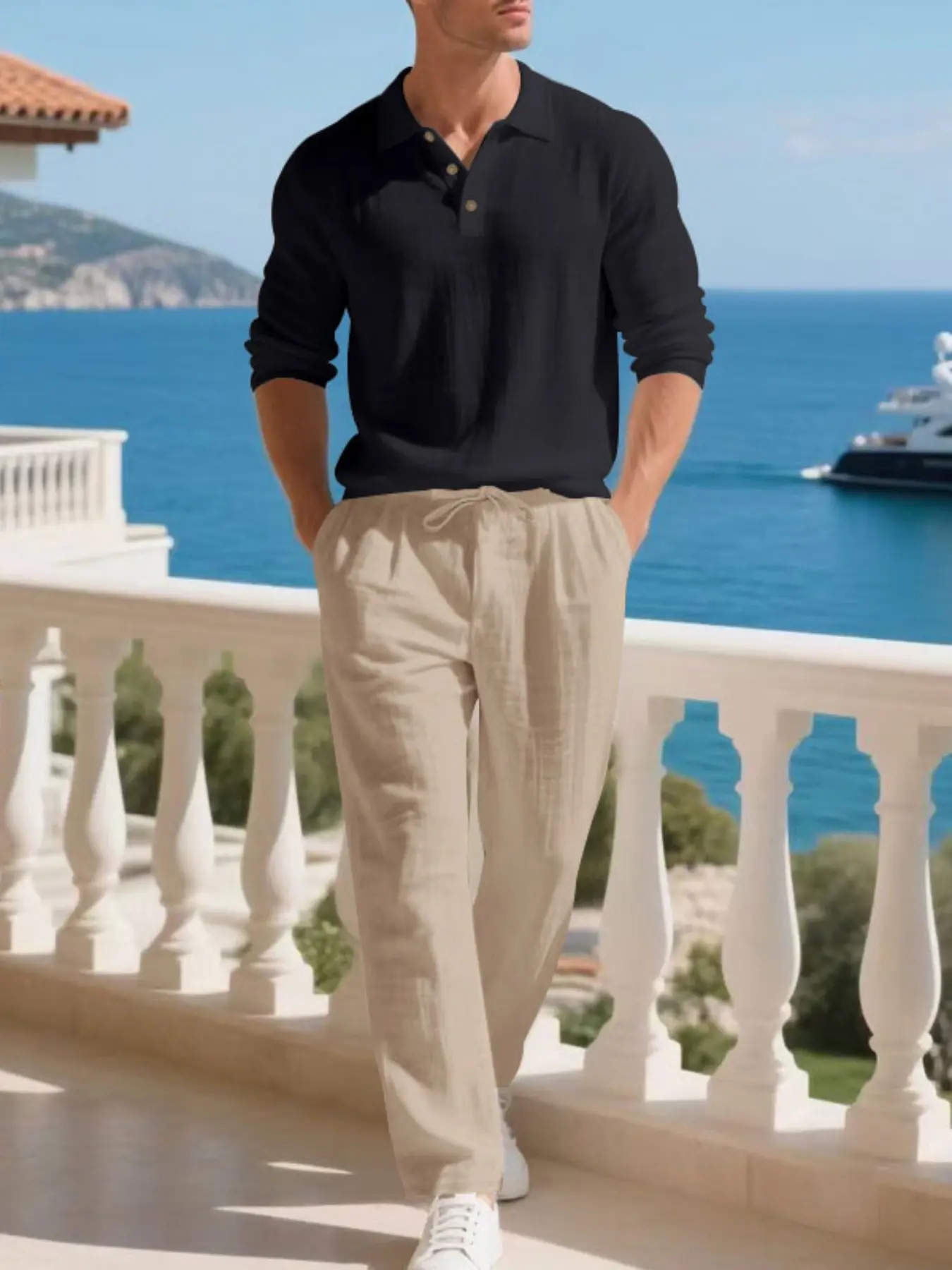 Men's Linen Shirt Set, Old Money Aesthetic Casual Elegant Comfortable Men's Clothing, Skin-Friendly Breathable Fabric for Beach Vacation Home Use Men's Linen Shirt Set, Old Money Aesthetic Casual Elegant Comfortable Men's Clothing, Skin-Friendly Breathable Fabric for Beach Vacation Home Use