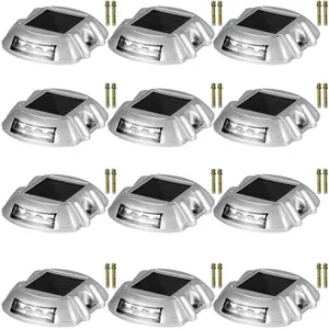 VEVOR Solar Pathway Lights, 12-Pack, White, Includes Screws, Weatherproof Outdoor Deck Lights, 6 LED, Ideal for Garden Paths, Walkways, Driveways Steps