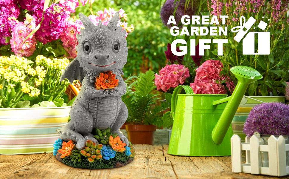 Solar Garden Statues,Outdoor Solar Elephant/Turtle/Dinosaur Statue Crafts,Suitable For Gardens, Courtyard Paths, Yards, Terraces,Mom,Mother's Day Gifts,Housewarming,Gardening Gift,Garden Accessories