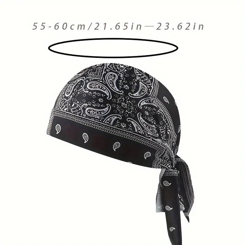 Paisley Cooling Headscarf Cap Set,Head Tie Quick Drying Cycling Cap Headband  Moisture Wicking Pirate Hat Helmet Liner , Elastic Fit Hand Washable Multifunctional Outdoor Headwear for Athletes & Outdoor Enthusiasts