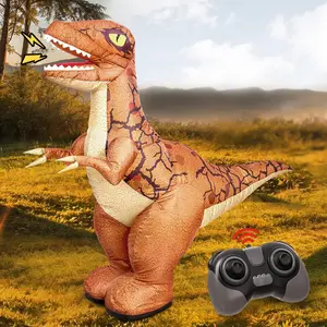 2.4GHZ Remote Control Inflatable Dinosaur Toy for Kids Electric Toy Dinosaur with Sound & 360°Rotation Walking Rechargeable Outdoor Toys for Boys Kids Age 6+ Birthday Gift