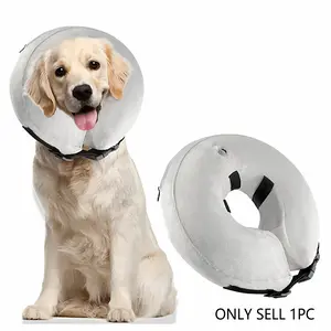 Inflatable Soft Pet Recovery Collar, Lightweight Breathable Anti-Bite Cone, Ideal for Dogs and Cats After Surgery, Comfortable and Safe Design