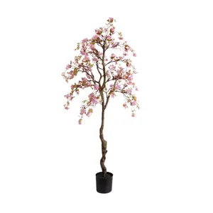 GARVEE 5.2FT Tall Artificial Begonia Tree with Realistic Silk Flowers, Large Potted Indoor Decor Plant for Home, Office, Patio - Lifelike Branches and Leaves, 160cm