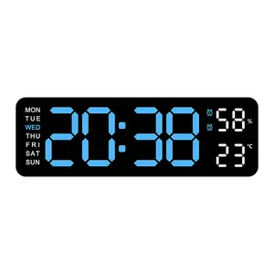 Modern Digital Alarm Clock with Date and Temperature, RGB Backlit LED Display with 5-Level Dimmer, USB Table Clock for Bedroom Office