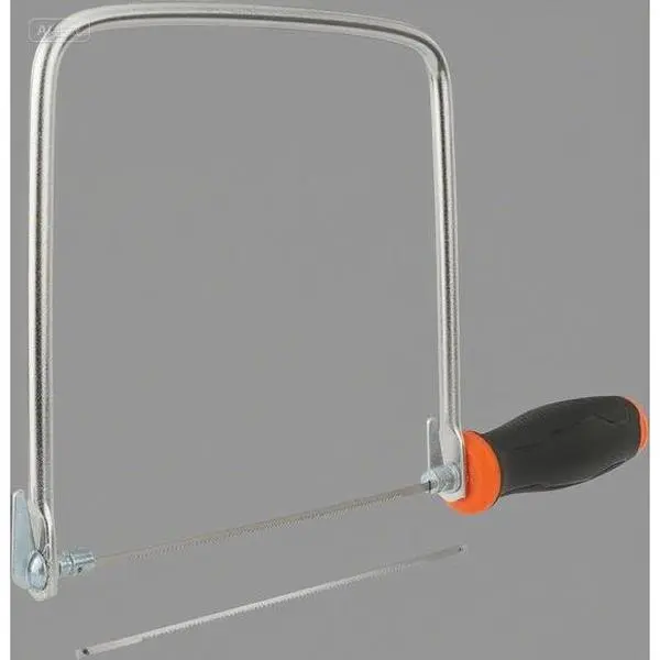 Woodworking Coping Saw with Frame and 6.5-Inch Replacement Blades - Ergonomic Handle, Durable Construction Precision Hand Tool for Wood, Plastic, Soft Metal - DIY, Professional Use