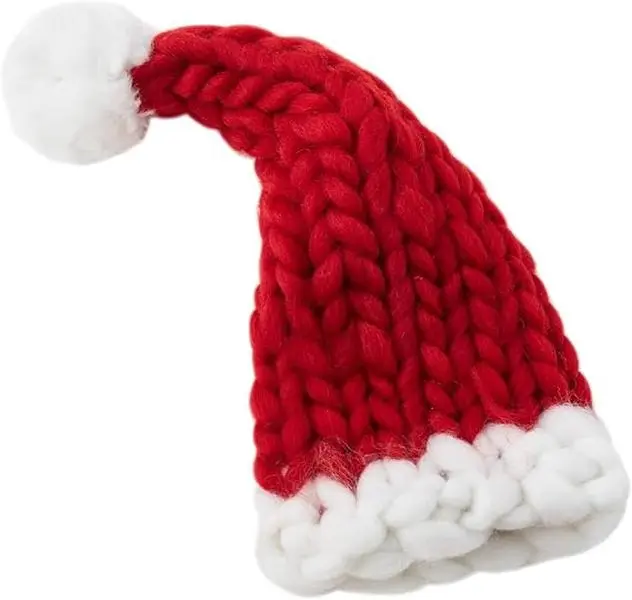 Chunky Hand-Knitted Pin Up Santa Hat - Women's Slouchy Unique Beanie | Christmas Party Headwear