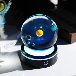 Galaxy Crystal Model Desk Decor - Solar System Gift for Teens Kids, Space Science Present Trending