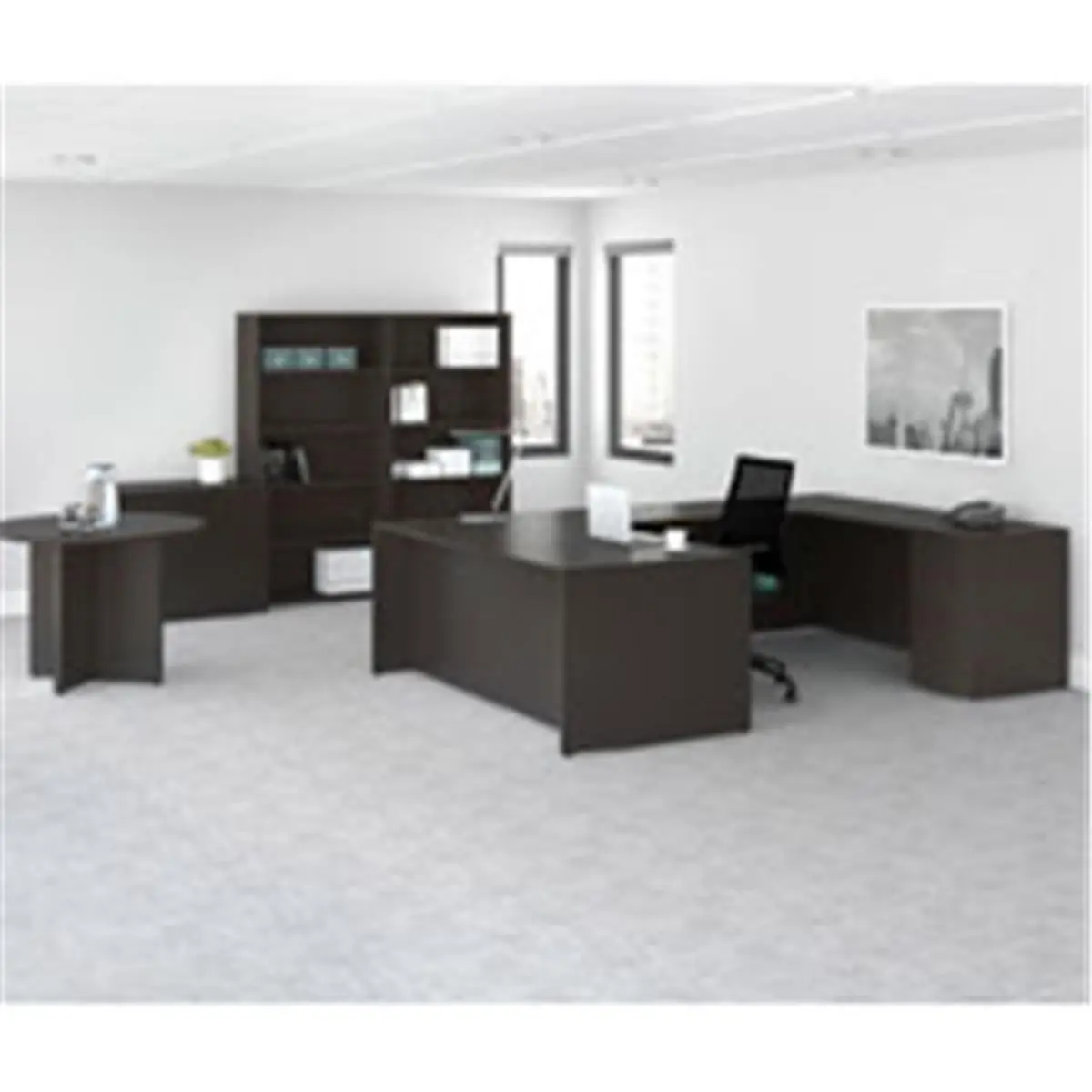 Lorell LLRPB2448ES Prominence 2.0 Laminate Desking - Espresso