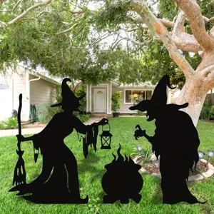 Mysterious Witch Outdoor Decorations Set, Perfect Halloween Garden Ornaments, Enchanting Yard Art for Spooky Season
