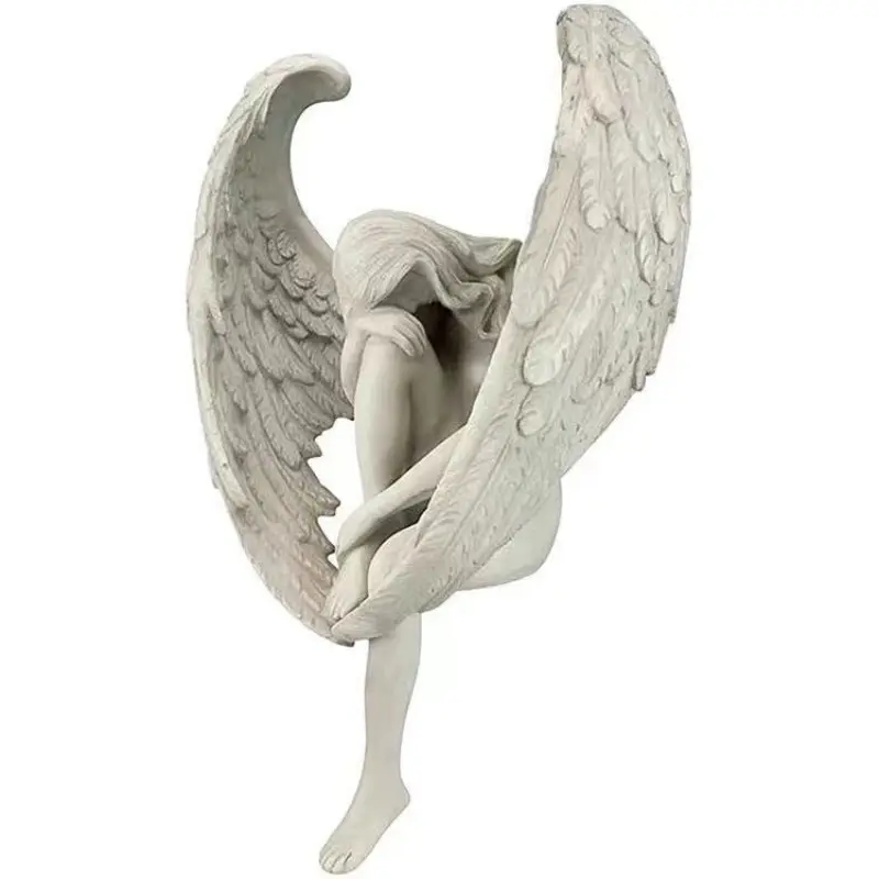 Resin Angel Sculpture Decorative Piece, Nordic Style Home Garden Decoration, Artistic Design for Interior and Exterior Spaces, Resin Sculptures