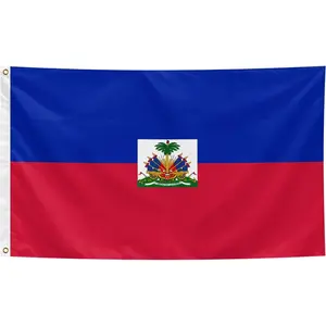 Haiti State Flag 3x5 ,Haitian National Flags Polyester with Brass Grommets,  Color, for Events Party Street Indoor Outdoor Decoration