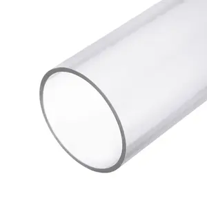 YELARXI Clear PVC Pipe, High Impact Rigid Tube Round Pipe Plastic Vinyl Tube - Fitting for (Garden/Home/Dust Collection/Aquarium/Fish Tank), 3.9" ID & 4.33" OD & 1.08ft