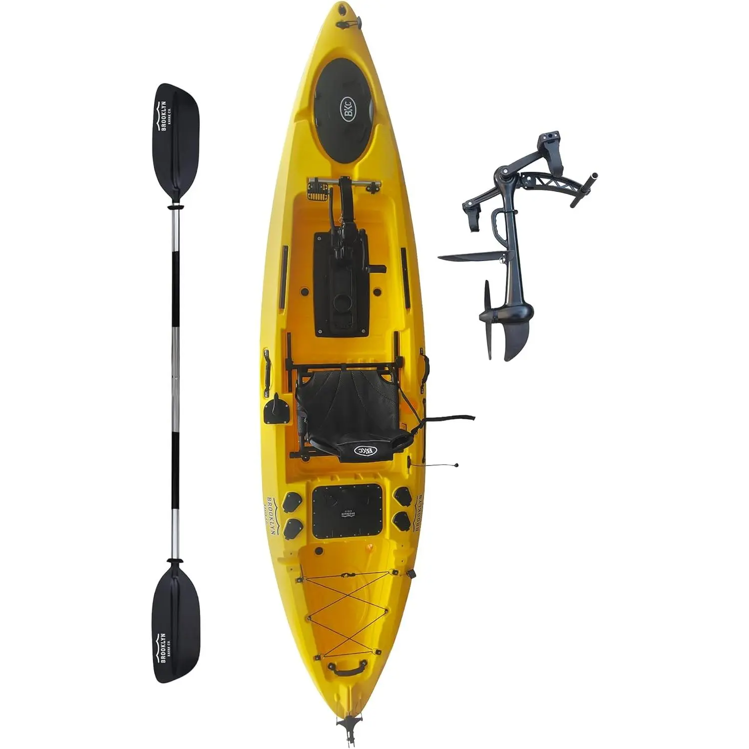 Upgraded Brooklyn 12.0 Pro Pedal Drive Propeller Kayak by BKC, 12 ft Hands-Free Single Fishing Kayak, Rudder Steering, 70 lb Hull, Watertight Storage & Adjustable Seat