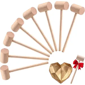 16 Pack Mini Wooden Hammer for  Breakable Heart, Seafood Shellfish Crab Lobster Cracking Tool, Small Solid Hardwood Mallet, Craft Tools, Party  Props