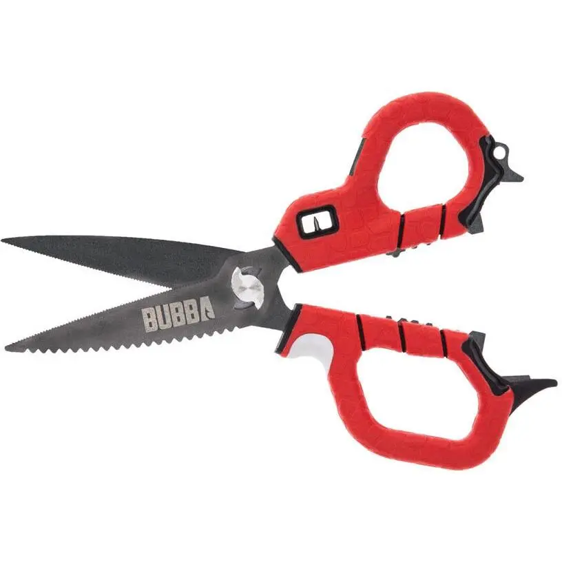 Bubba Medium Stainless Steel Shears - 4.5 in, Bottle Opener Feature, Ideal for Cutting, Anglers' Line Cutting Needs, 4.5 Inch