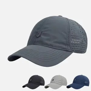 Lightweight Mesh Sun Hat with Shield Logo — Quick-Drying, Breathable Outdoor Baseball Cap