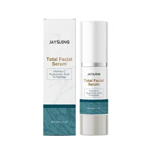 JAYSUING Total Facial Serum | Hyaluronic Acid Vitamin C Tripeptide Hydrating Serum, Gentle for Sensitive Skin, Anti-Aging & Brightening