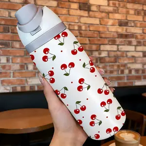 Loyr 32oz Insulated Tumbler with Lid, Stainless Steel Large Capacity, Creative Cherry Pattern, Perfect Gift for Women, Home, Outdoor Exercise, Travel
