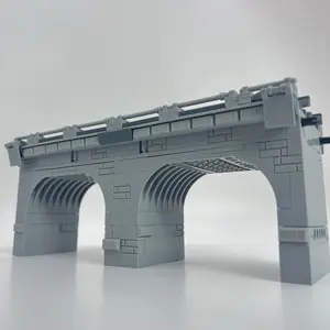 Elevated Rail Building Block Toy Set, ABS Material Train Elevated Rail Model, Railway Bridge Building Block Set, DIY Construction Set, Stem Building Blocks