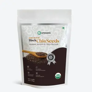 INTEGMEDS Organic Chia Seeds, 10oz, Natural Raw Black Chia Seeds, Plant Based, Non-GMO, Gluten Free Fiber