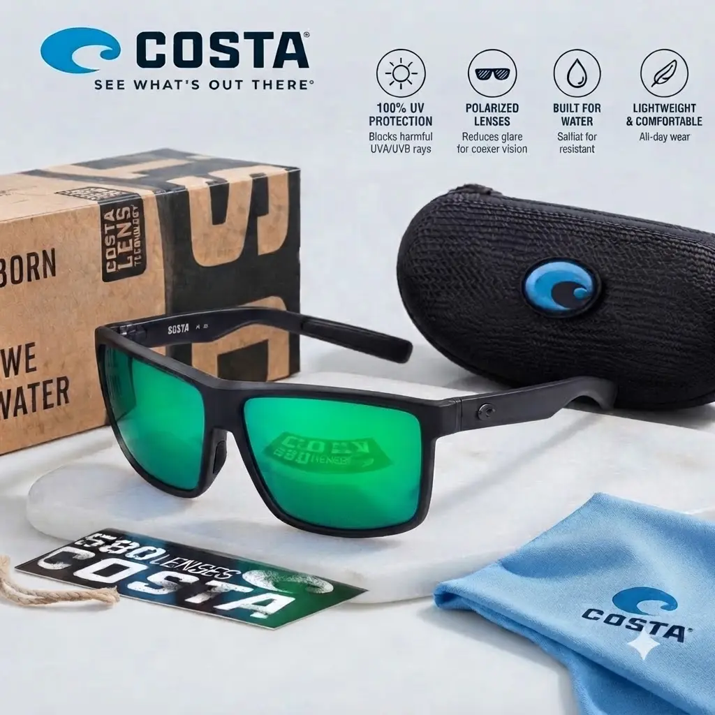 Costa Rinconcito 580P Men's & Women's Polarized Sunglasses – Lightweight UV Protection Eyewear for Fishing, Driving & Outdoor Sports