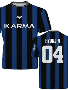 Kpop Stay Karma Album Fans TShirt Felix Bangchan Hyunjin Streetwear Casual Sport Oversize Short Sleeve Men's Clothing T-Shirt Casual Sportswear