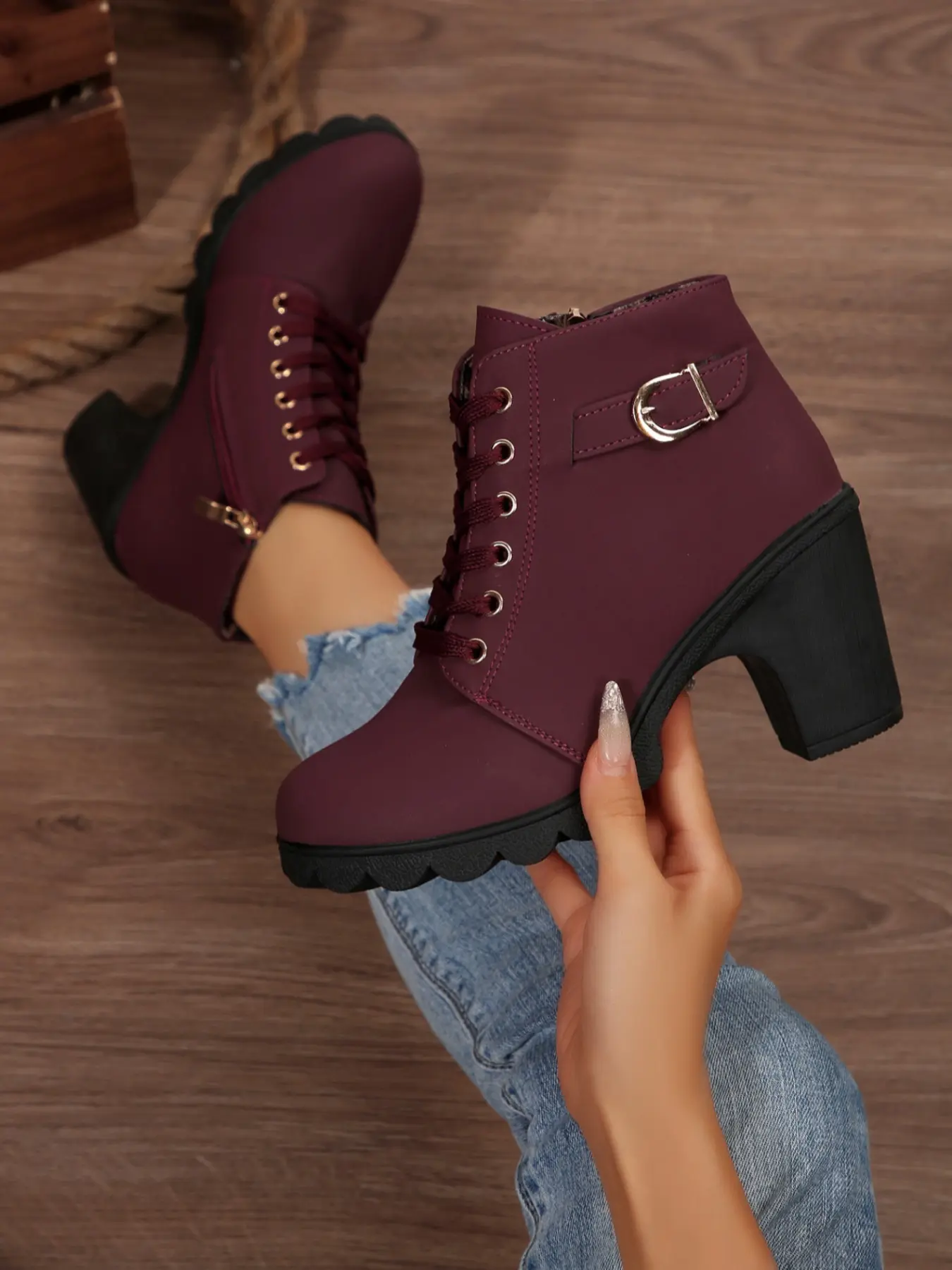 Women's Round Toe Platform Ankle Boots, Faux Fur Design, Fashion Short Boots for Outdoor & Commuting, Fall Winter Style, Casual Ankle Boots, Winter Boot Shoes