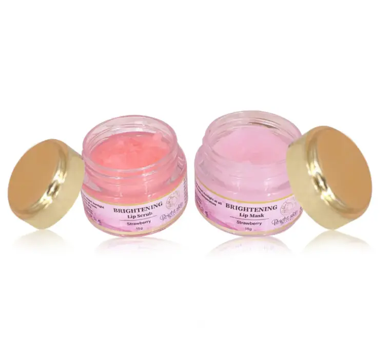 Bright Skin Cosmetics Brightening Hydrating Lip Care Kit - Exfoliating Balm for Daily Smooth, Soft Lips, Lip Balm, Moisturizer
