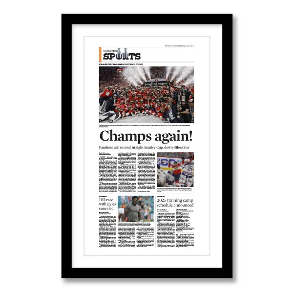 Florida Panthers 2025 Stanley Cup Champions Sports Page Print - POSTER NO FRAME