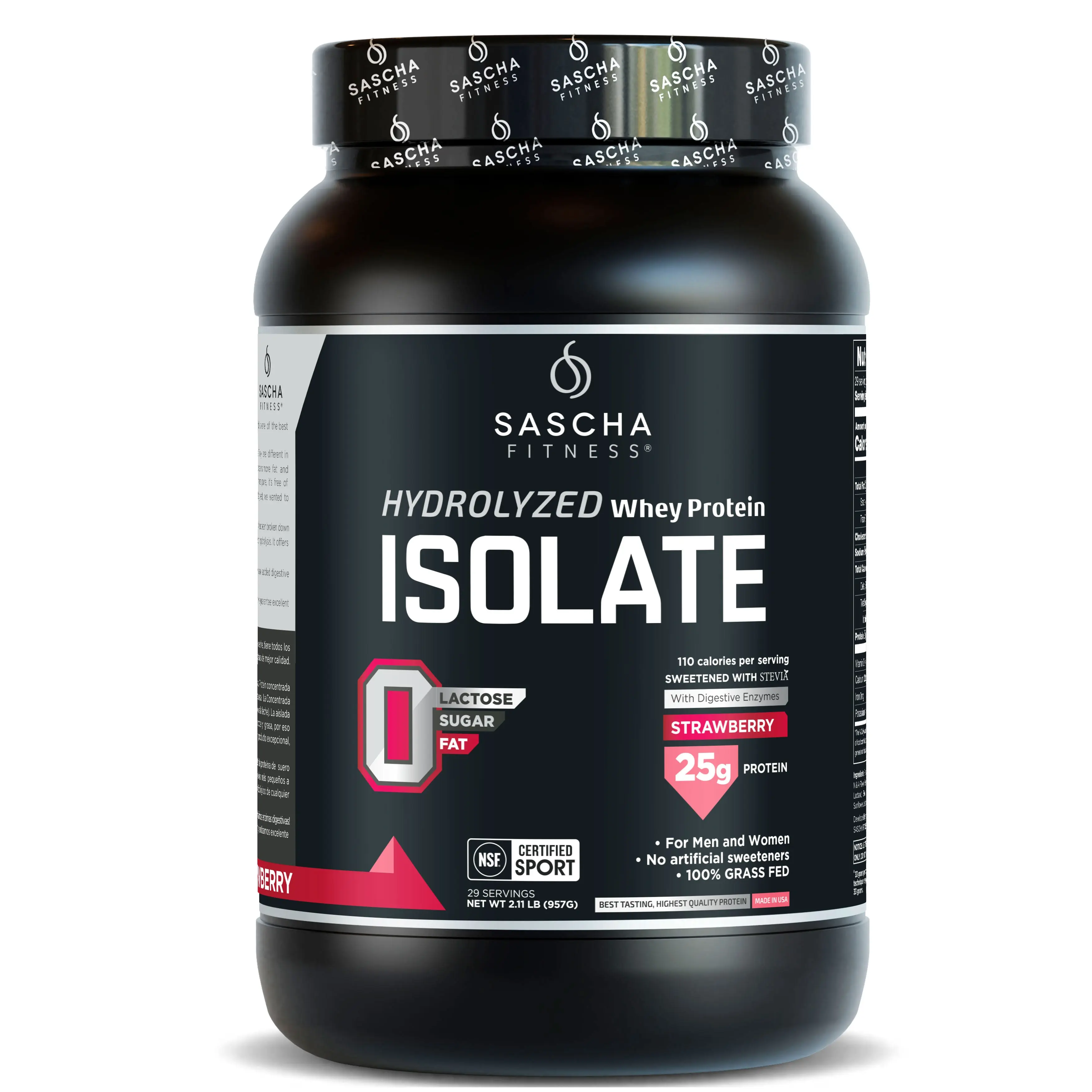 SASCHA FITNESS Hydrolyzed Whey Protein Isolate | Strawberry