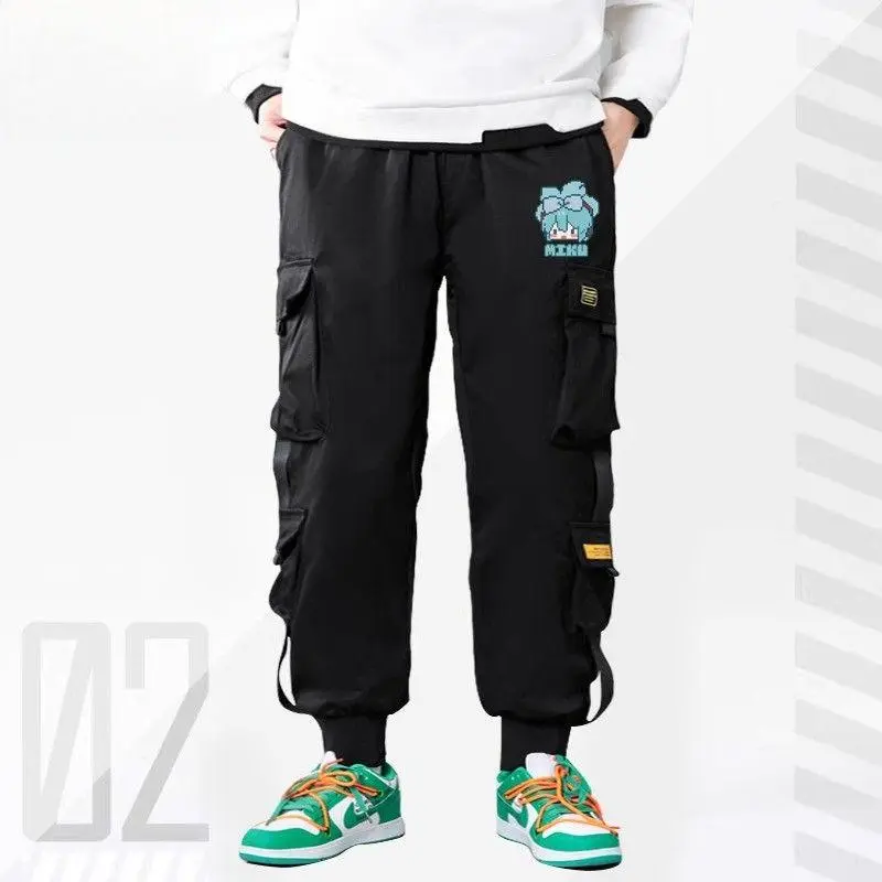 Plus Size Hatsune Miku Anime kawaii Adventure Pants Cosplay Costumes Loose Casual Cargo Pants Trousers Sweatpants Birthday Gift
