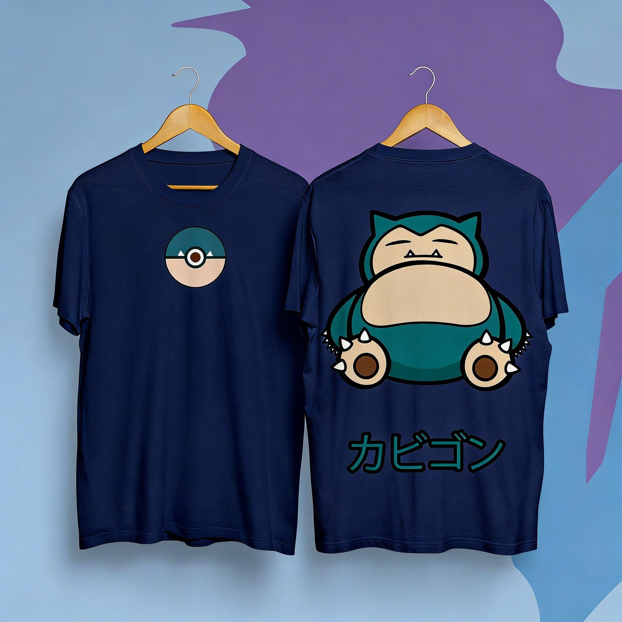 Pokemon Snorlax T Shirt Unisex Cotton Short Sleeve