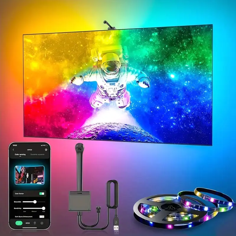 GANZQH 20ft RGB LED Strip Lights For TV (32-80 Inch) With Bluetooth & Remote, USB Powered