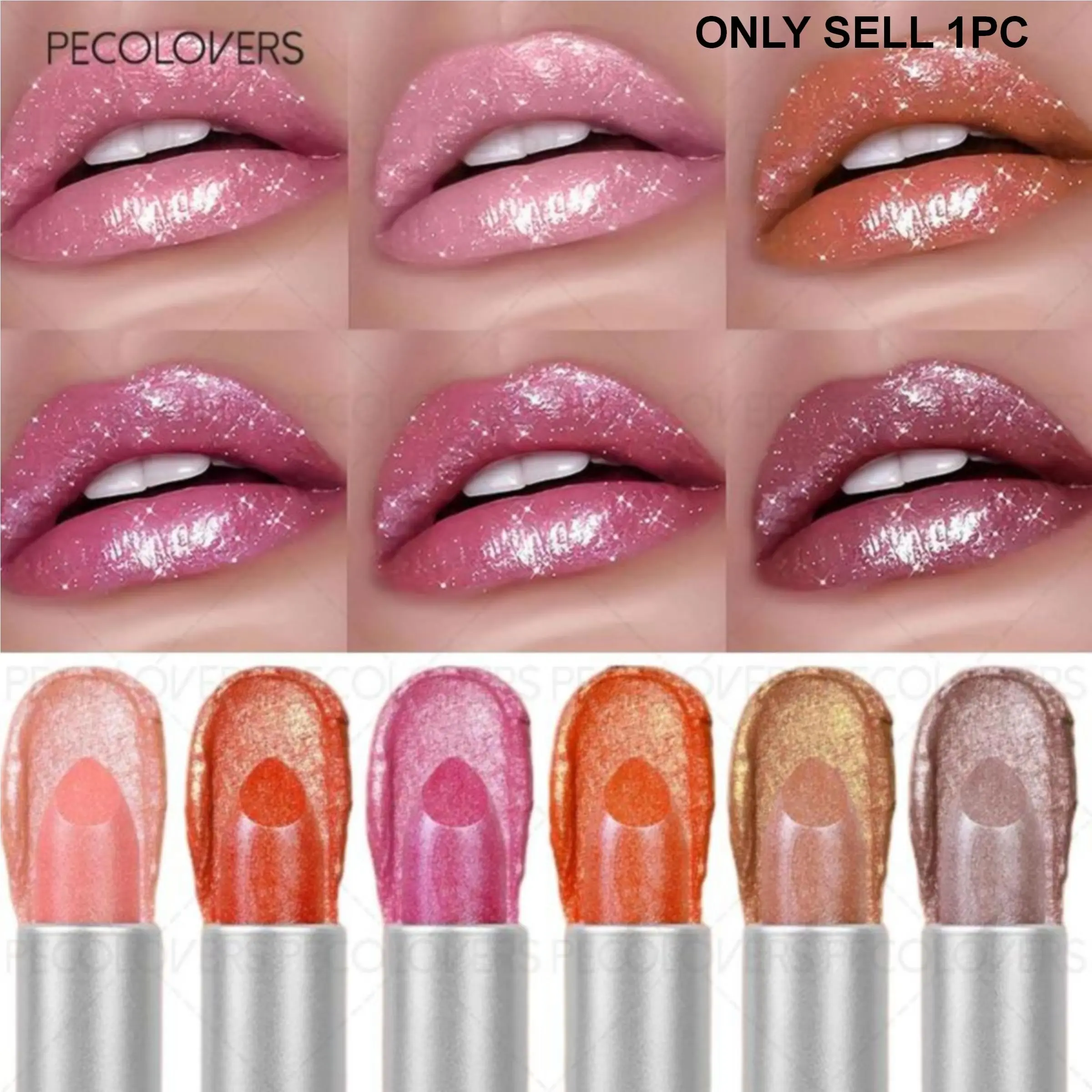 Pearl Waterproof Lipstick, Glitter, Mirror Like Gloss, Women's Lipstick, Long-lasting and Natural, High Color Rendering, Lips Cosmetics