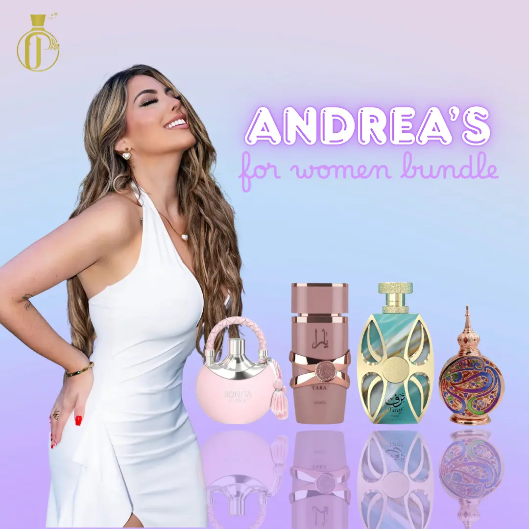 Andrea's For Women Bundle | Bonita Rose + Yara Elixir + Taraf Verde + Layl Al Yasmeen Oil | Women Fragrance | 20ML - 100ML | Eau De Parfum | Citrus- Sweet, and Fresh Vanilla Notes