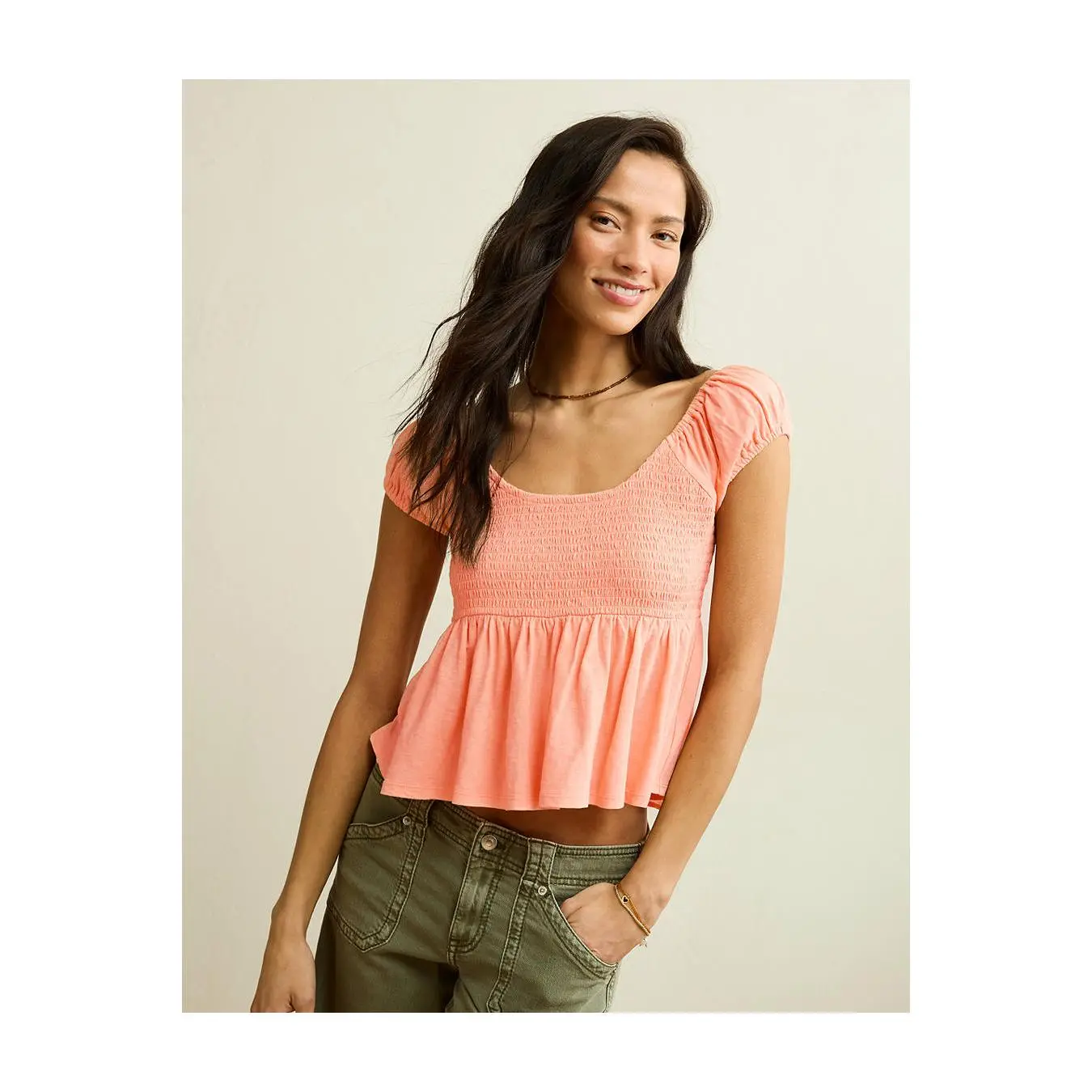 AE Sunchaser Babydoll Ruffle Tee