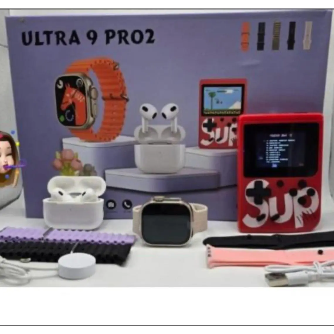 Ultra 9 Pro2 - Gaming Console with Accessories, including Watch, AirPods, and more