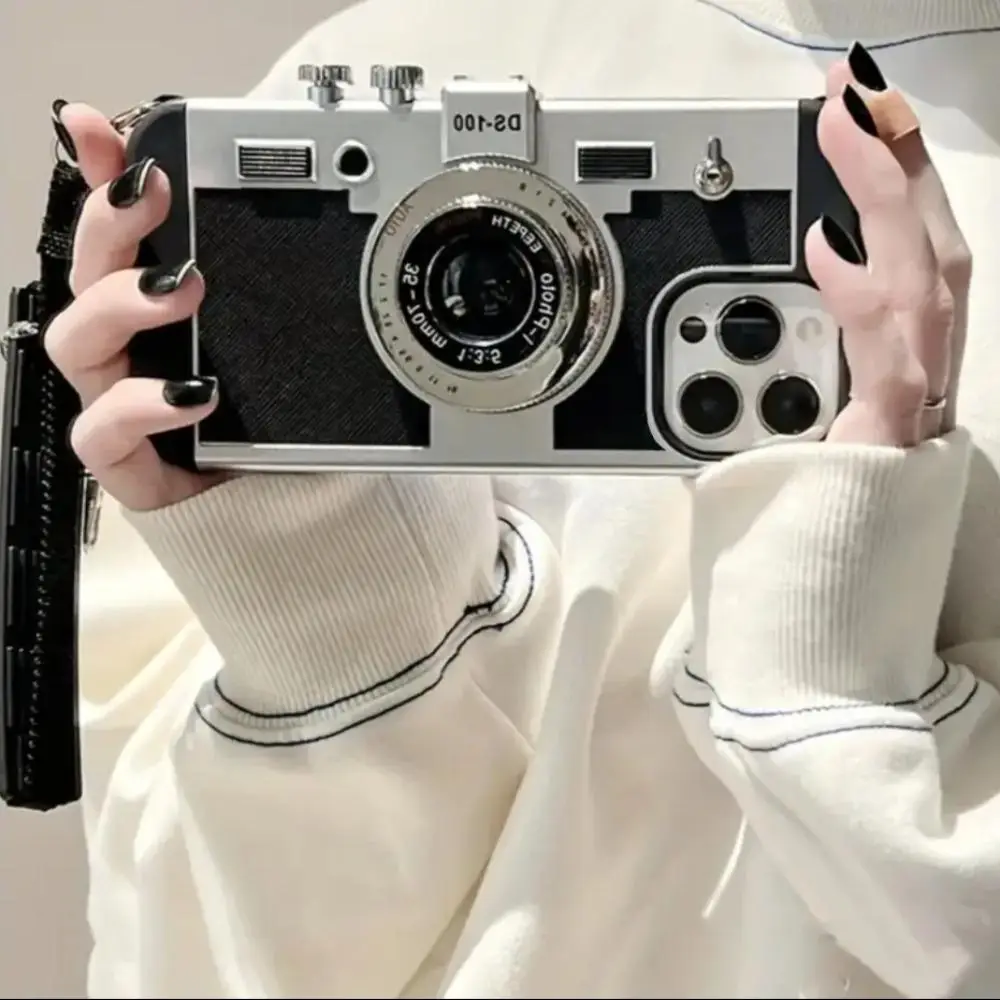 Vintage Camera Design Phone Case, Decorative Phone Protector Cover, Phone Accessories Compatible with iPhone 11 12 13 14 15 16 Pro Max