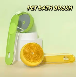 Pet Bath Brush - Long-Handled Grooming Tool for Dogs & Cats Shampoo Brush with Liquid Dispenser Head Scratcher & Massage for Easy Reach Grooming cute  pet  bowl e1  plus wlw  harness vehicle seatbelt Adjustable Height Elevated Bowl Stand washable memory f