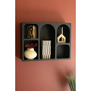 Wooden Wall Cubbie Black