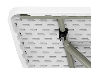 VINGLI Picnic Table Set with 2 Benches, 6 Feet Camping Table Chair Set,3-Piece Folding Furniture for Indoor or Outdoor Use, Smooth Tabletop, White