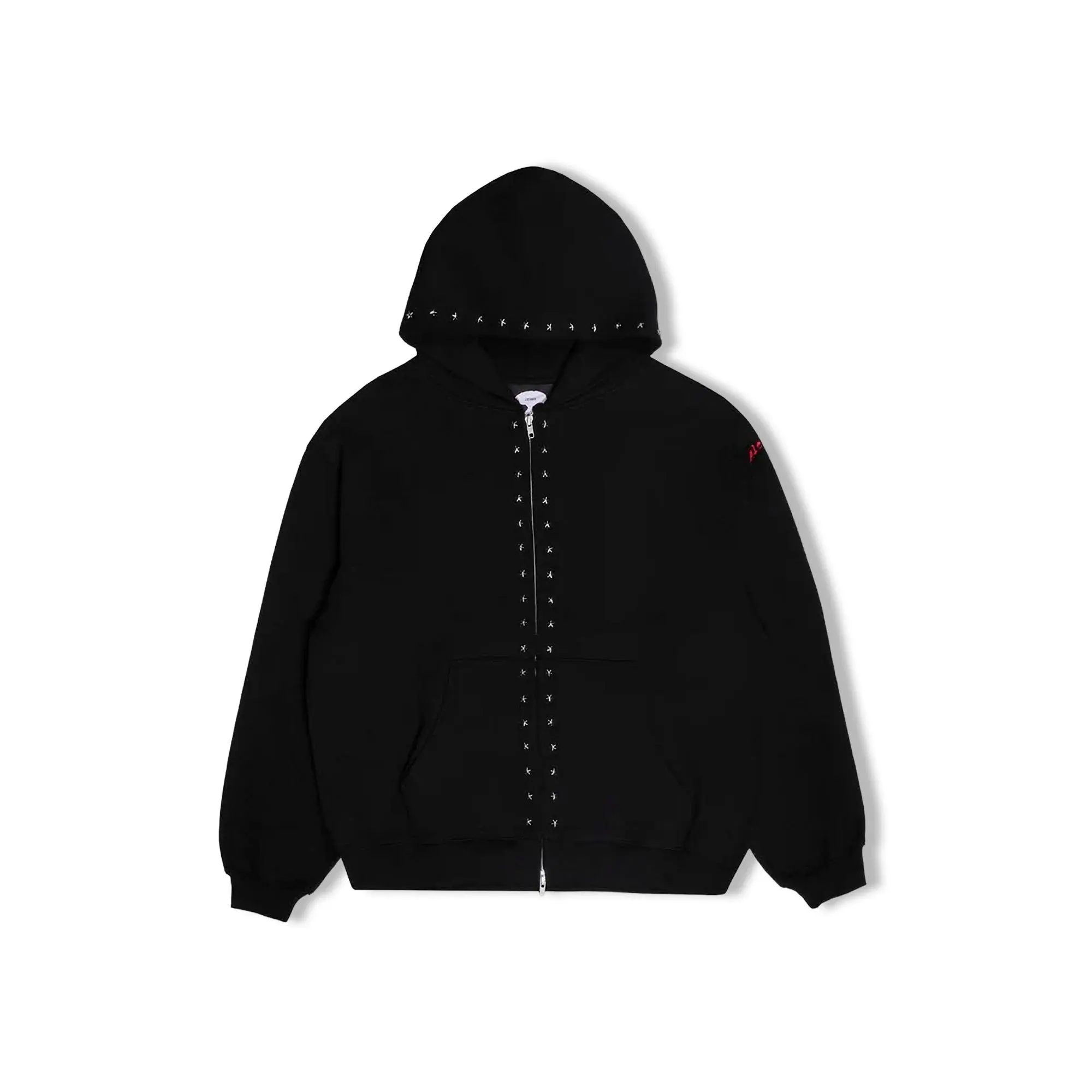 Pleasures x Zero Dane Studded Hoodie in Black
