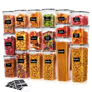 24pcs Stackable Airtight Meal Prep Containers Set Leakproof Food Storage Boxes BPA Free Kitchen Organization Pantry Storage System for Fridge Cereal Pasta Flour Sugar Dry Food Fruit Veggie Containers Daily Meal Prep Home Upgrade Essential