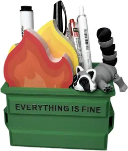 Garbage Can Fire Sticky Notes Office Supplies Flame Notepads Desk Accessories Funny White Elephant Gifts for Coworker Boss Teacher Women Men Adult 300 Sheets