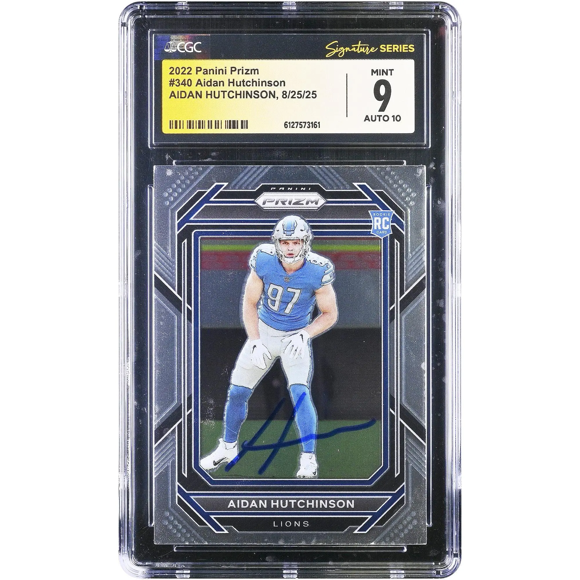 Aidan Hutchinson Detroit Lions Autographed 2022 Panini Prizm #340 CGC Authenticated 9/10 Rookie Card - Fanatics Authentic Certified