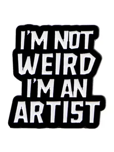 I'm not weird Unisex Cartoon Brooch Pin , Zinc Alloy Design, Casual Style Accessory for All Seasons, Multifunctional Badge for Men & Women